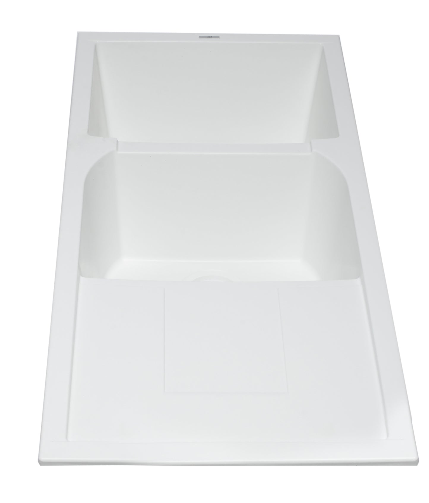 ALFI brand White 46" Double Bowl Granite Composite Kitchen Sink with Drainboard