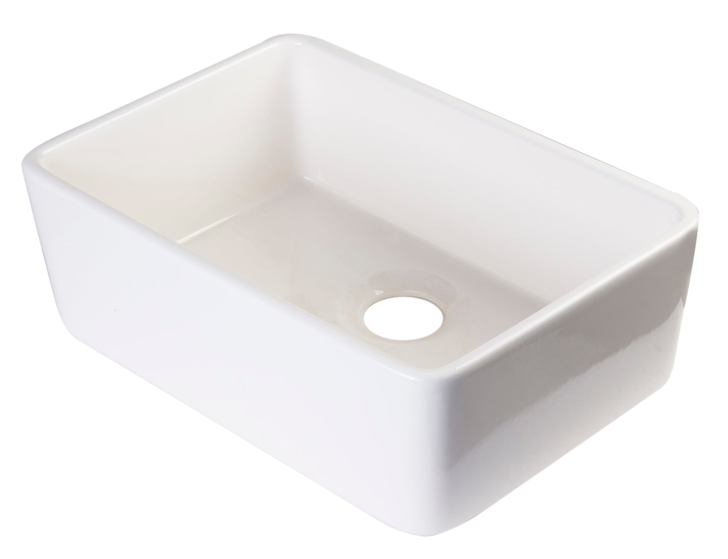 ALFI brand 24 inch Biscuit Single Bowl Fireclay Undermount Kitchen Sink