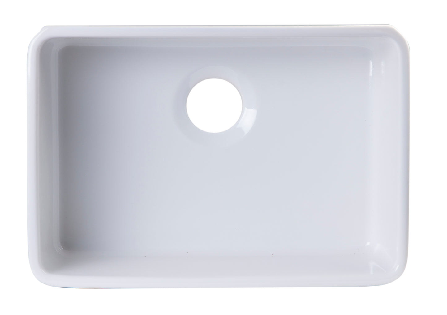 ALFI brand AB503UM-W 24 inch White Single Bowl Fireclay Undermount Kitchen Sink