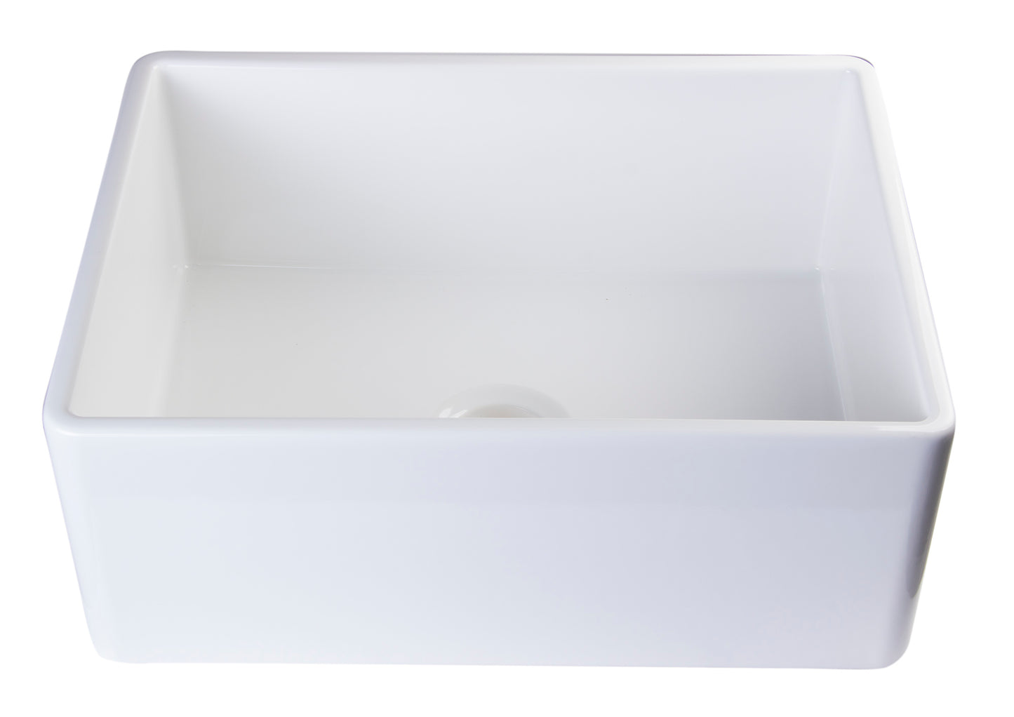 ALFI brand White 26" Contemporary Smooth Apron Fireclay Farmhouse Kitchen Sink