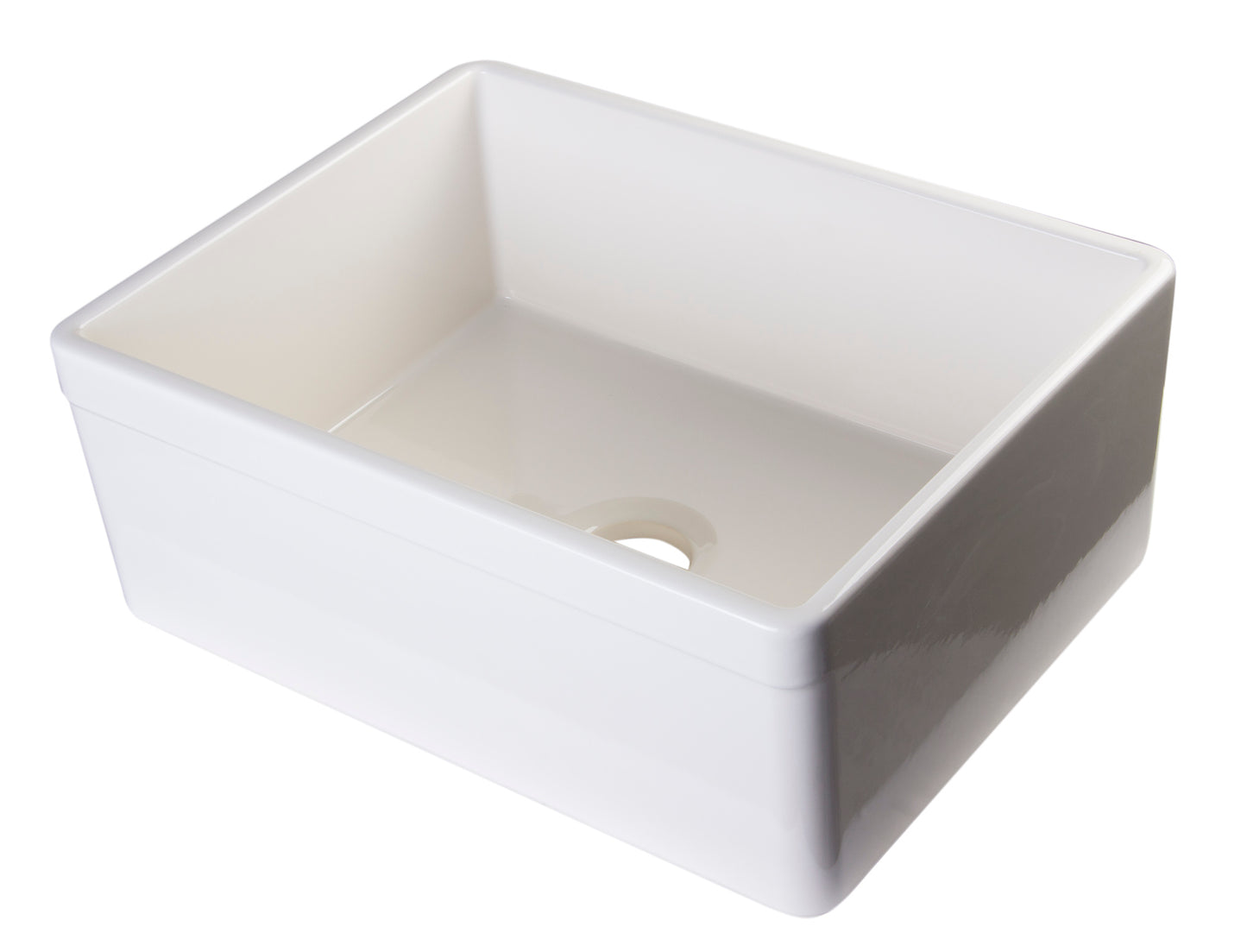 ALFI brand Biscuit 26" Single Bowl Fireclay Farmhouse Kitchen Sink