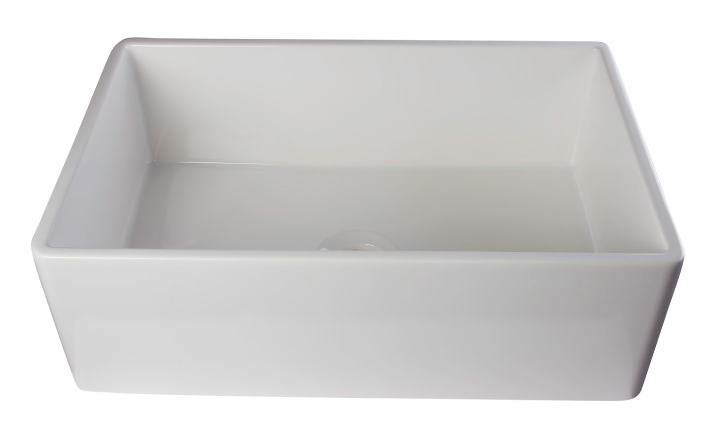 ALFI brand White 30" Contemporary Smooth Apron Fireclay Farmhouse Kitchen Sink