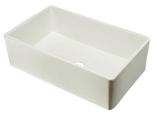 ALFI brand AB533-B 33" Biscuit Smooth Apron Single Bowl Fireclay Farm Sink