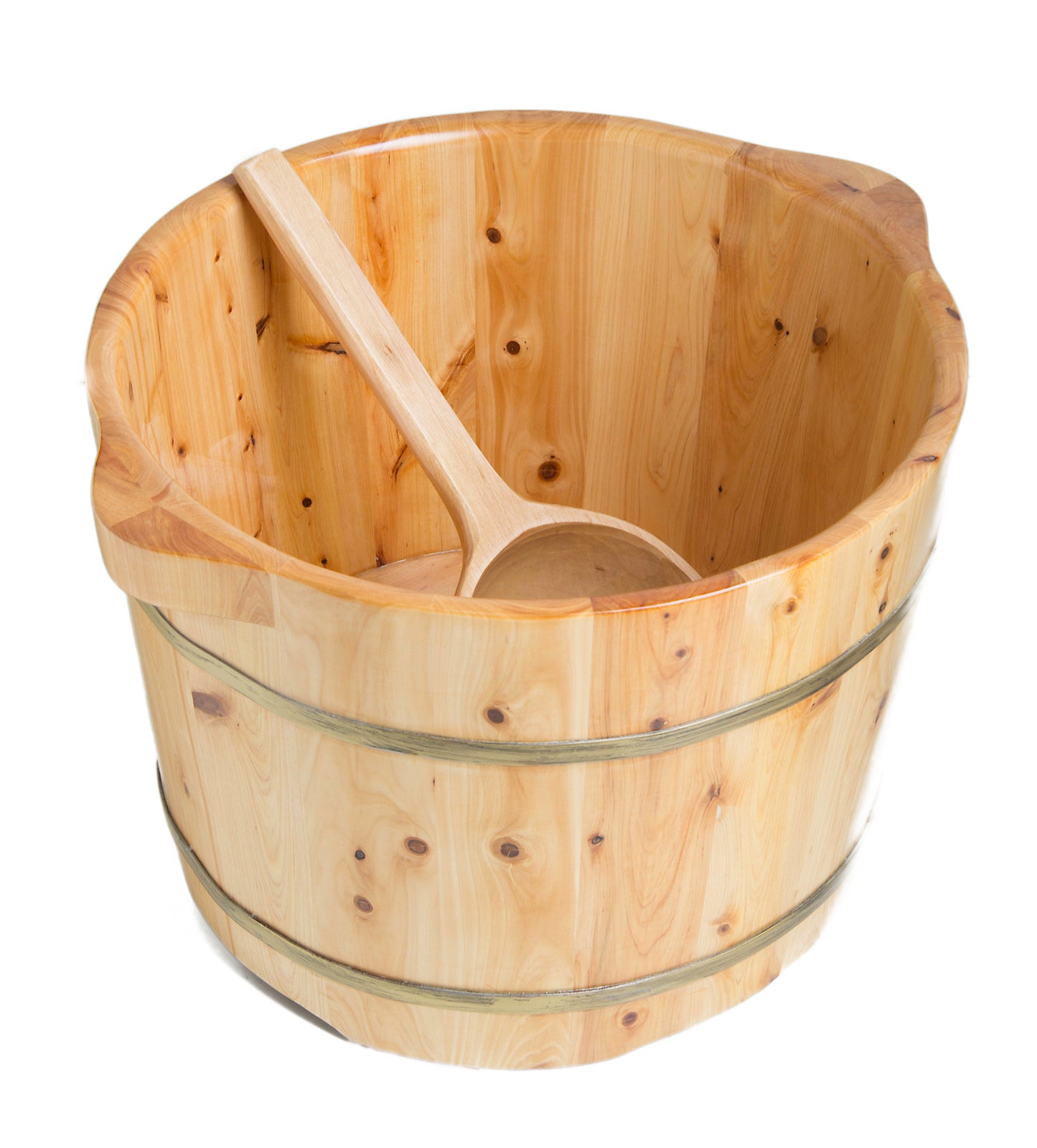 ALFI brand AB6604 Round Wooden Cedar Foot Soaking Tub
