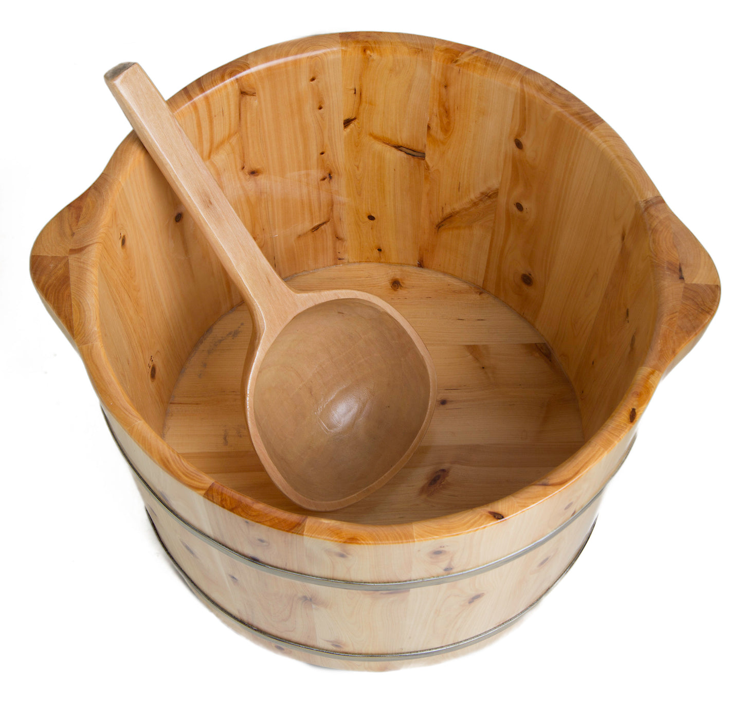ALFI brand AB6604 Round Wooden Cedar Foot Soaking Tub
