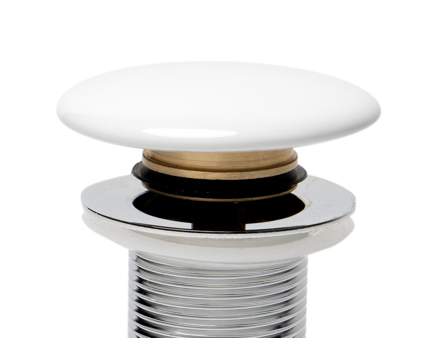 ALFI brand White Ceramic Mushroom Top Pop Up Drain for Sinks without Overflow