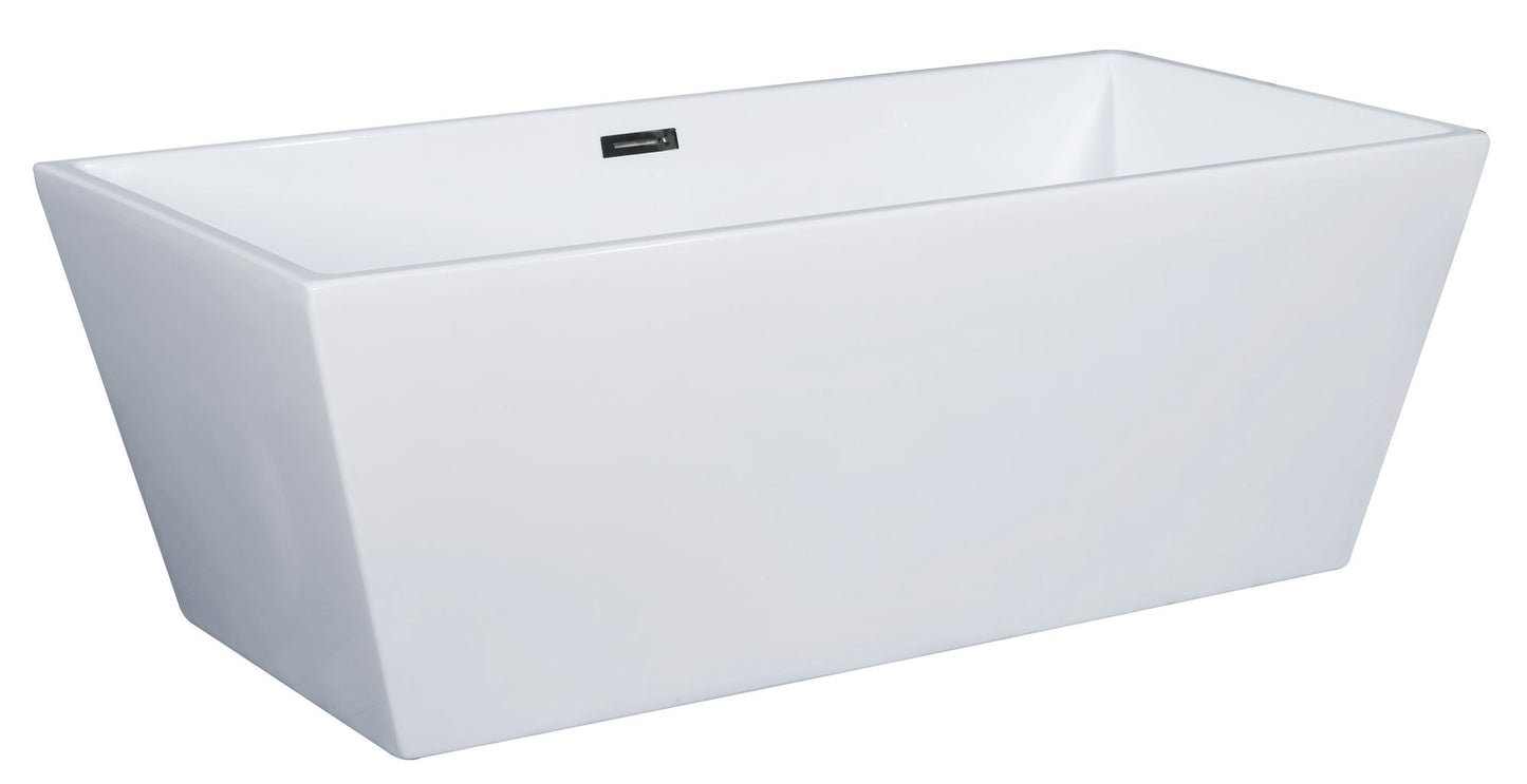 ALFI brand AB8832 67 inch Rectangular Acrylic Free Standing Soaking Bathtub