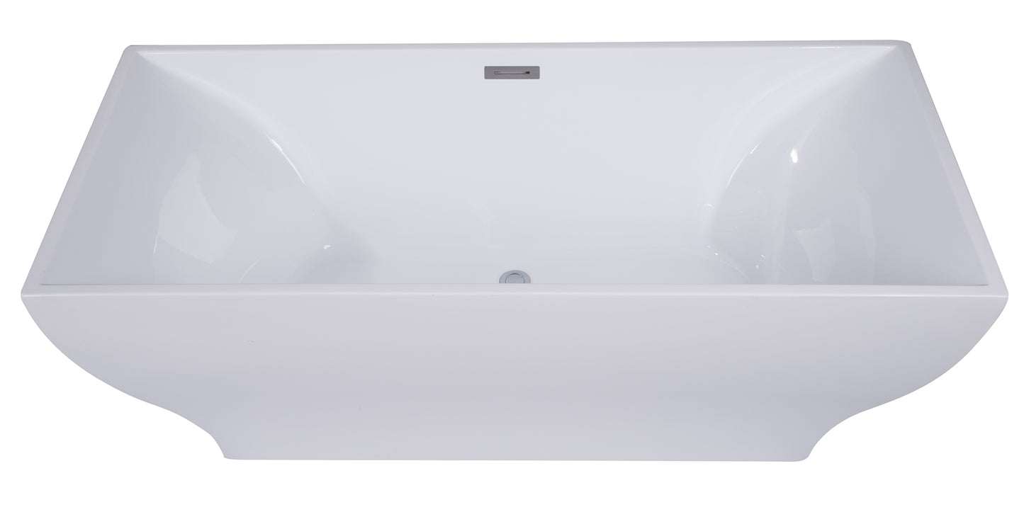 ALFI brand AB8840 67 inch Rectangular Acrylic Free Standing Soaking Bathtub