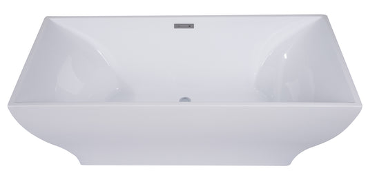 ALFI brand AB8840 67 inch Rectangular Acrylic Free Standing Soaking Bathtub