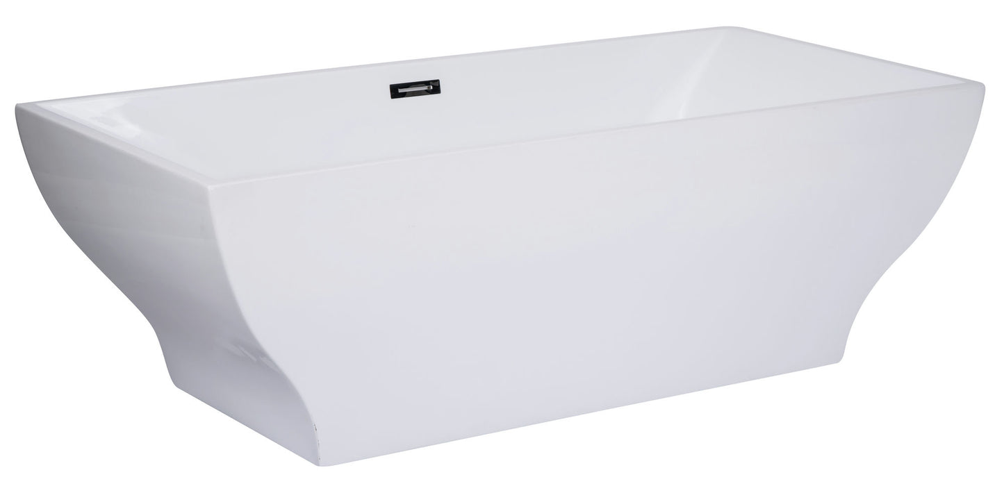 ALFI brand AB8840 67 inch Rectangular Acrylic Free Standing Soaking Bathtub