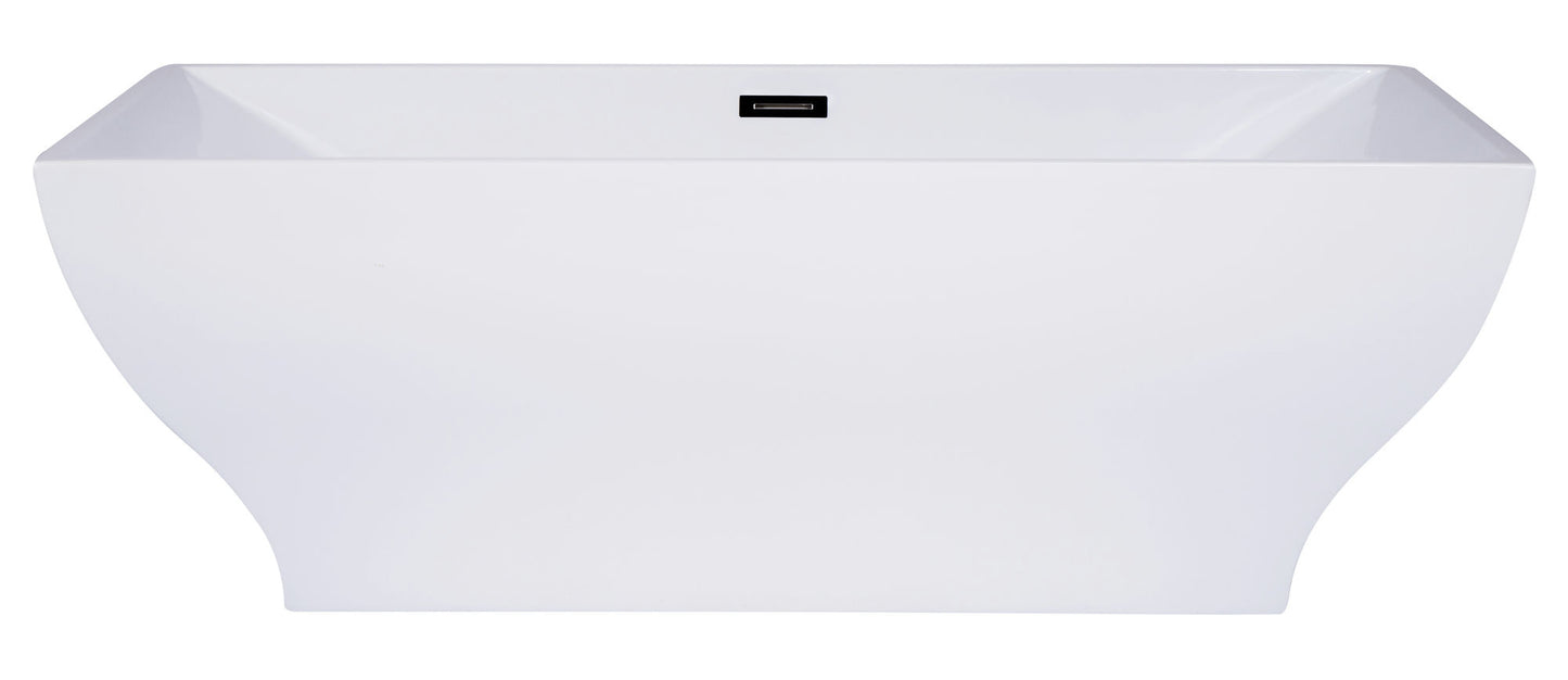 ALFI brand AB8840 67 inch Rectangular Acrylic Free Standing Soaking Bathtub