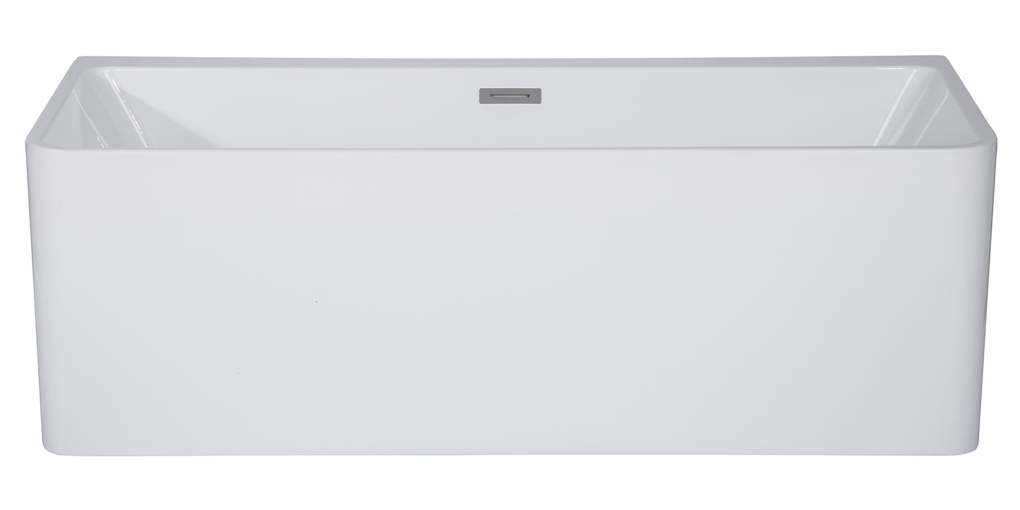 ALFI brand AB8858 59 inch Rectangular Acrylic Free Standing Soaking Bathtub