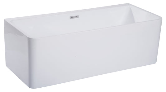 ALFI brand AB8859 67 inch Rectangular Acrylic Free Standing Soaking Bathtub