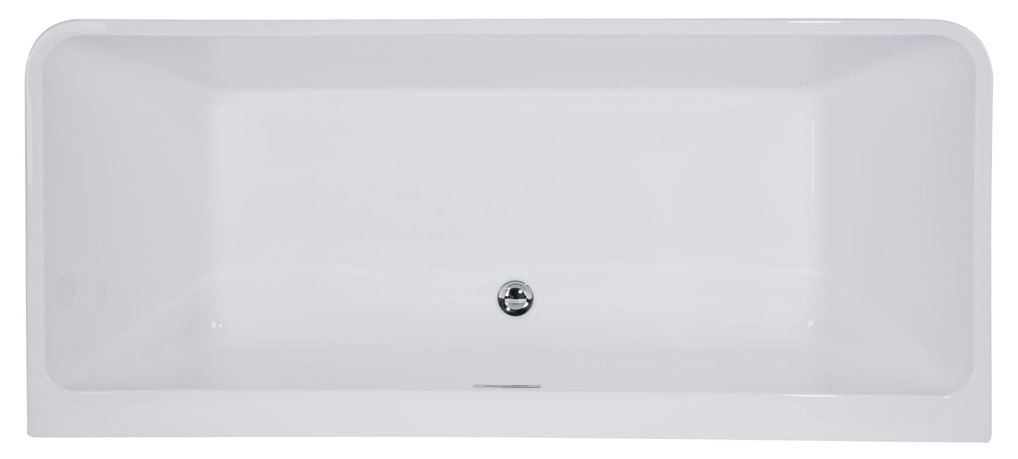 ALFI brand AB8859 67 inch Rectangular Acrylic Free Standing Soaking Bathtub