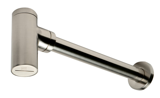 ALFI brand Brushed Nickel Solid Brass Round Modern Decorative Bottle P-Trap