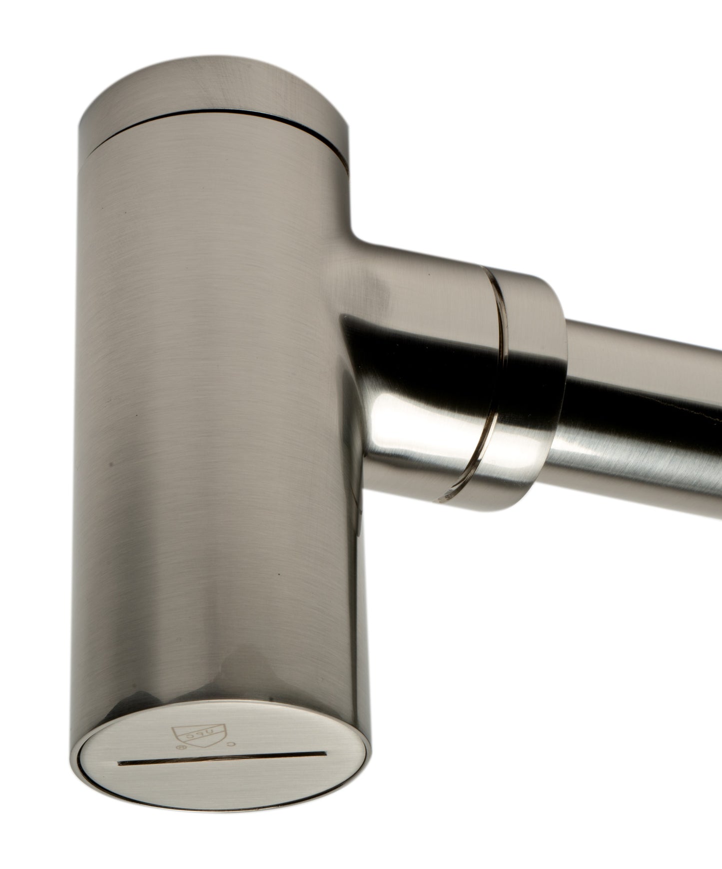 ALFI brand Brushed Nickel Solid Brass Round Modern Decorative Bottle P-Trap