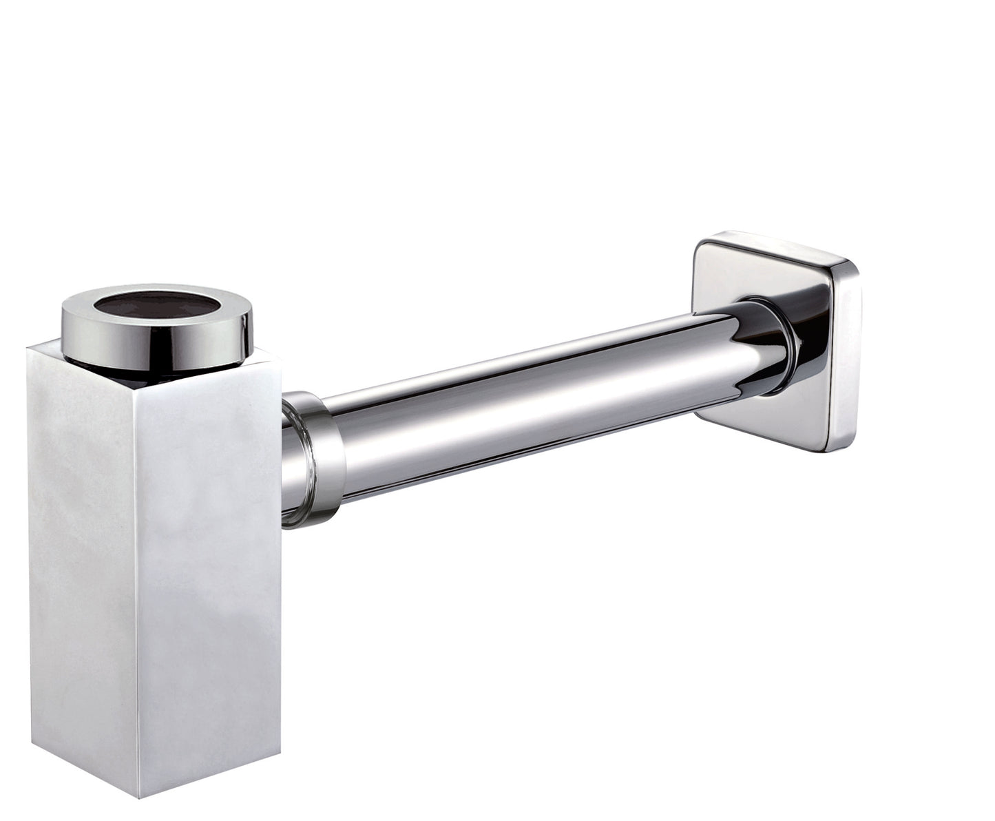 ALFI brand Polished Chrome Solid Brass Square Modern Decorative Bottle P-Trap