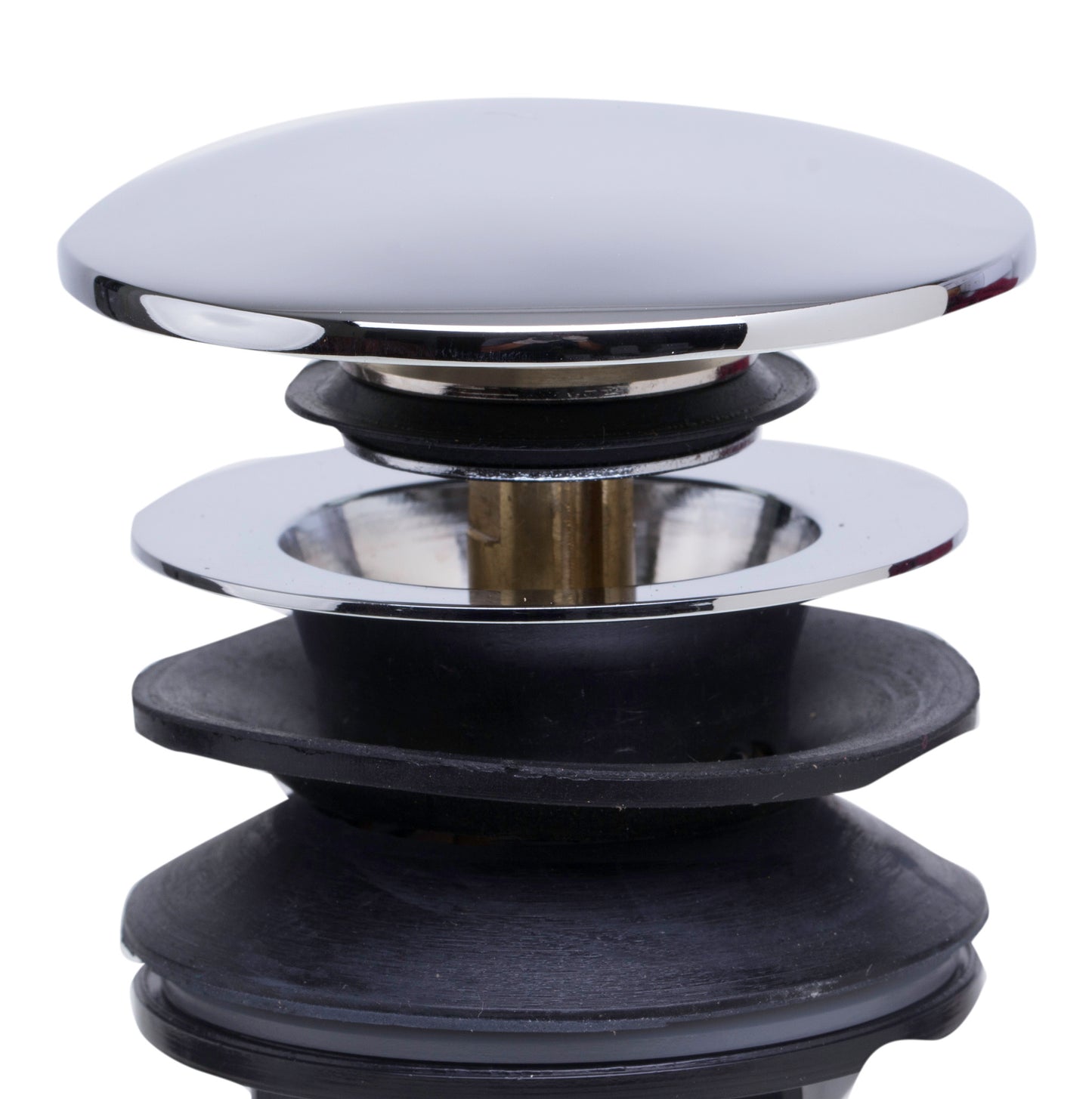 ALFI brand Polished Chrome Pop Up Drain for Bathroom Sink with Overflow