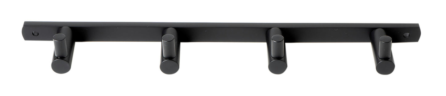ALFI brand AB9528-BM Black Matte Wall Mounted 4 Prong Robe / Towel Hook