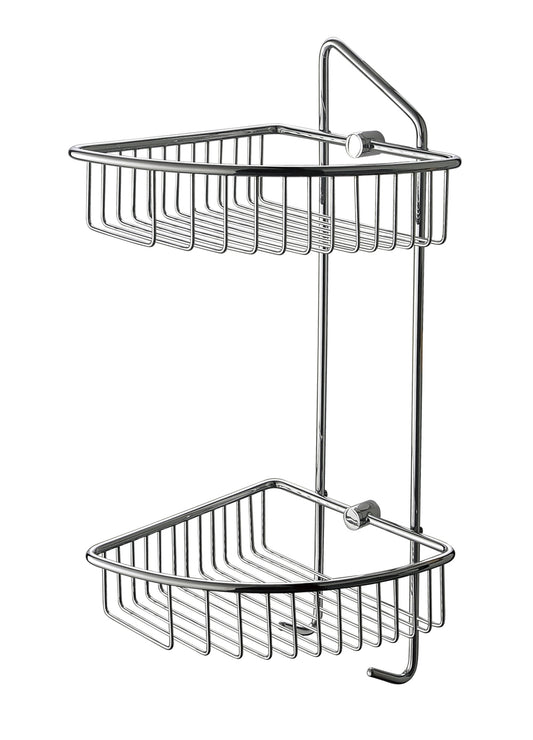 ALFI brand Corner Mounted Double Basket Shower Shelf Bathroom Accessory