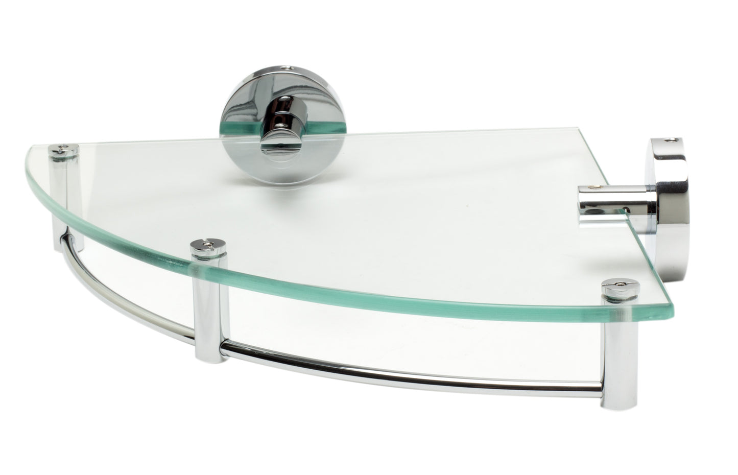 ALFI brand Polished Chrome Corner Mounted Glass Shower Shelf Bathroom Accessory