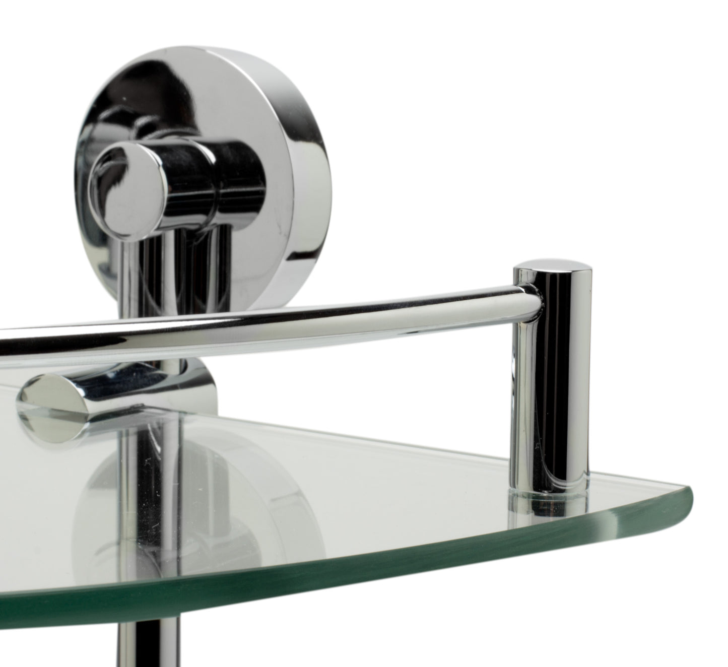 ALFI brand Corner Mounted Double Glass Shower Shelf Bathroom Accessory