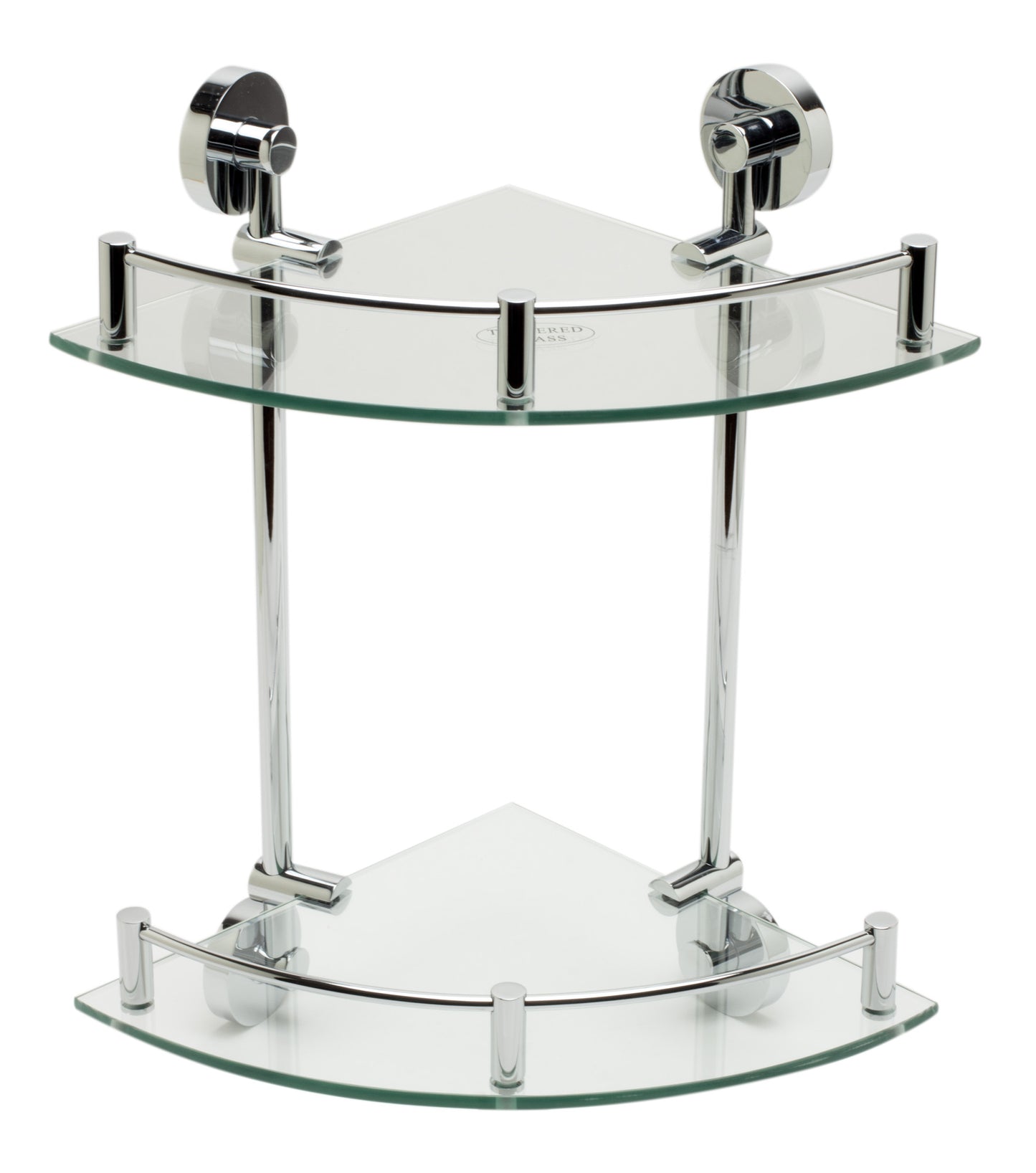 ALFI brand Corner Mounted Double Glass Shower Shelf Bathroom Accessory