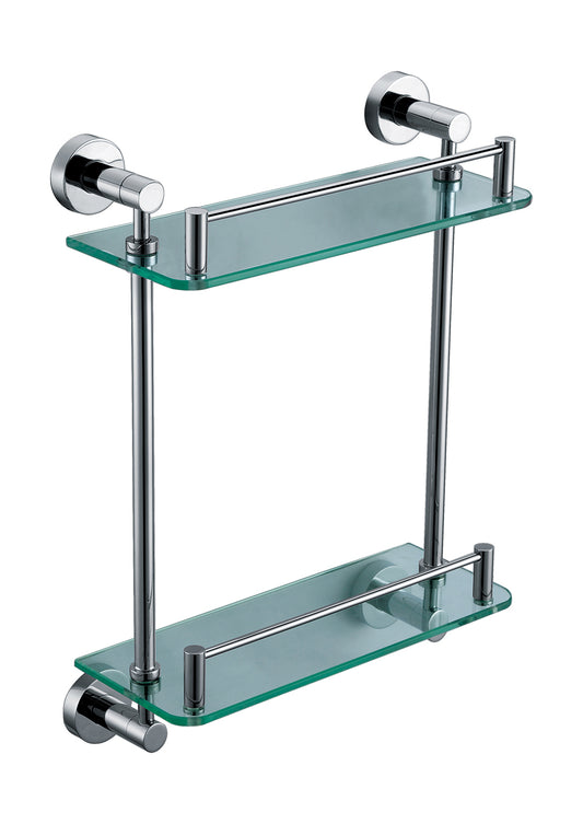 ALFI brand Wall Mounted Double Glass Shower Shelf Bathroom Accessory