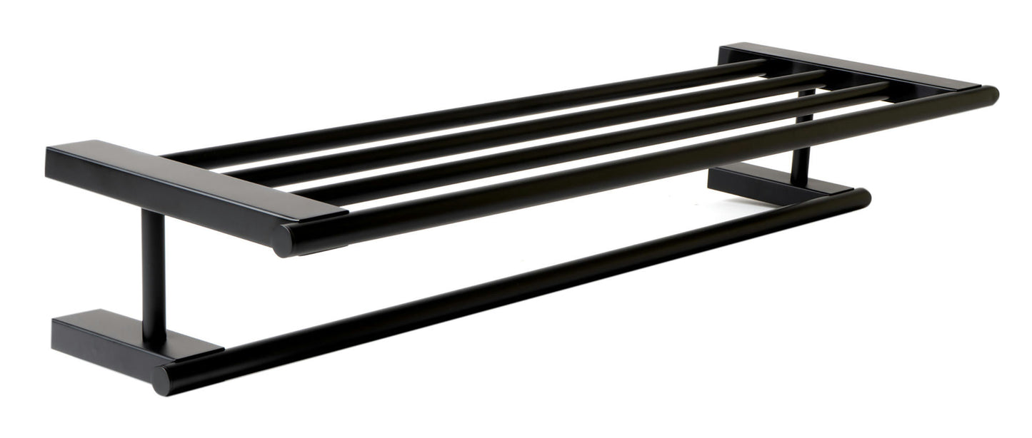 ALFI brand AB9564-BM Black Matte 26" Towel Bar & Shelf