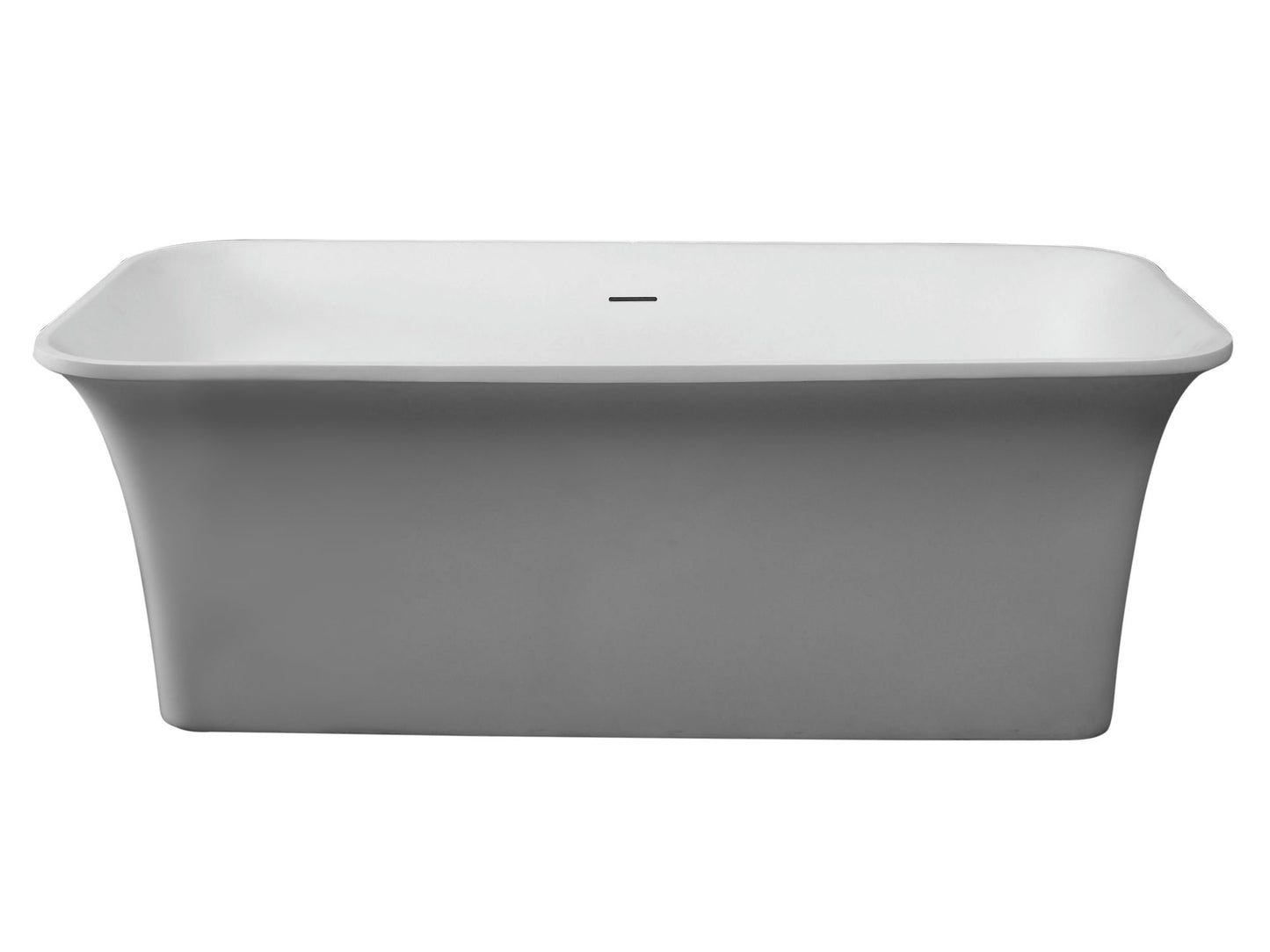 ALFI brand AB9942 67" Rectangular Solid Surface Smooth Resin Soaking Bathtub