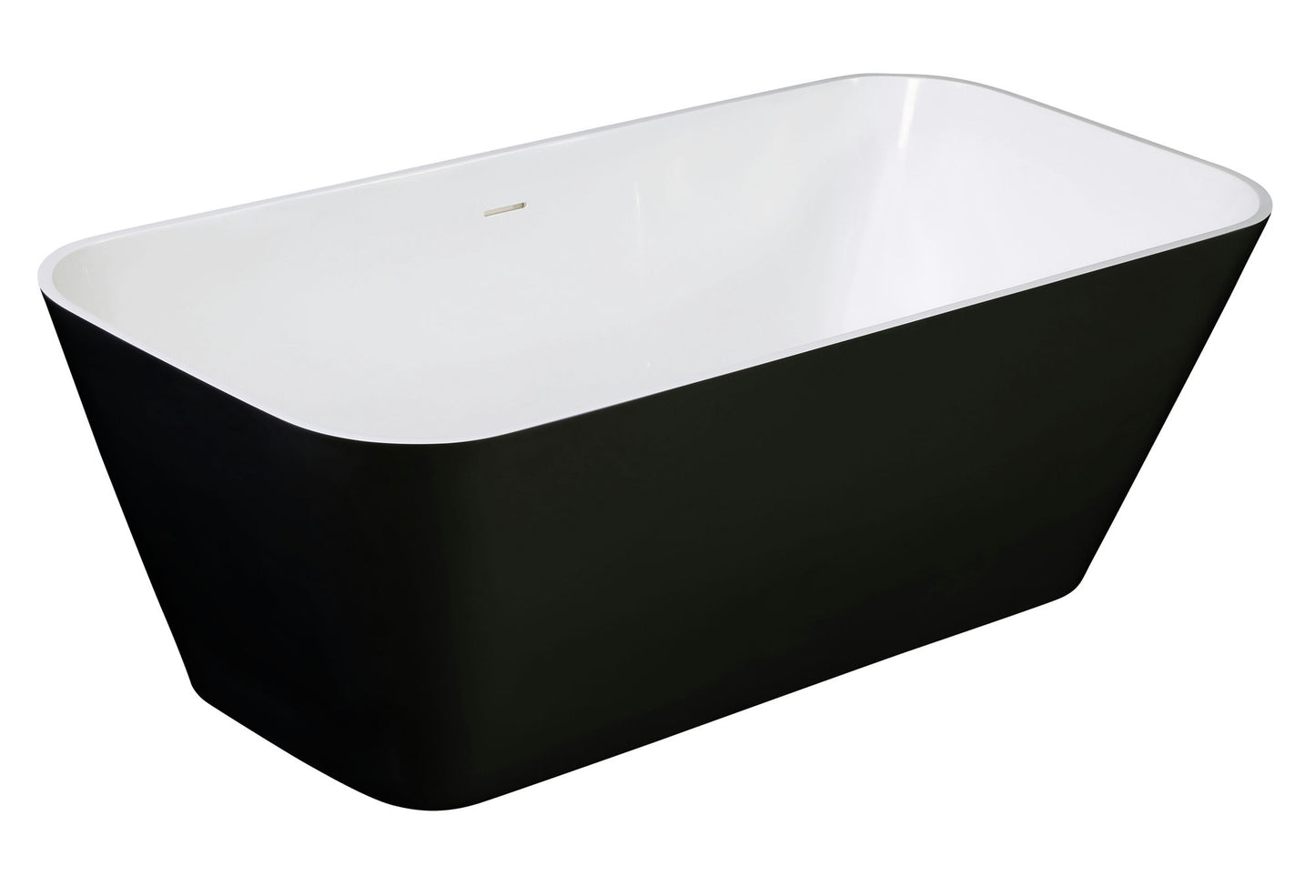 ALFI brand 67" Black & Matte Rectangular Solid Surface Resin Soaking Bathtub