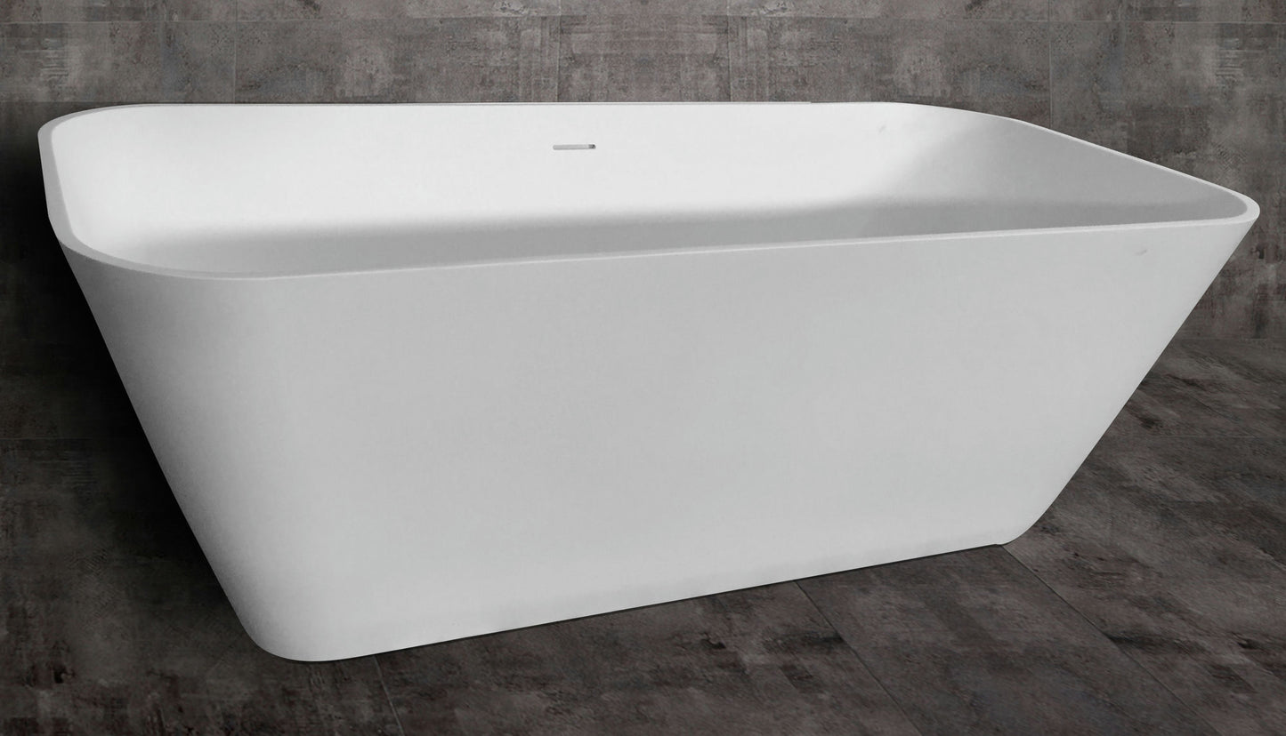 ALFI brand AB9952 67" Rectangular Solid Surface Smooth Resin Soaking Bathtub