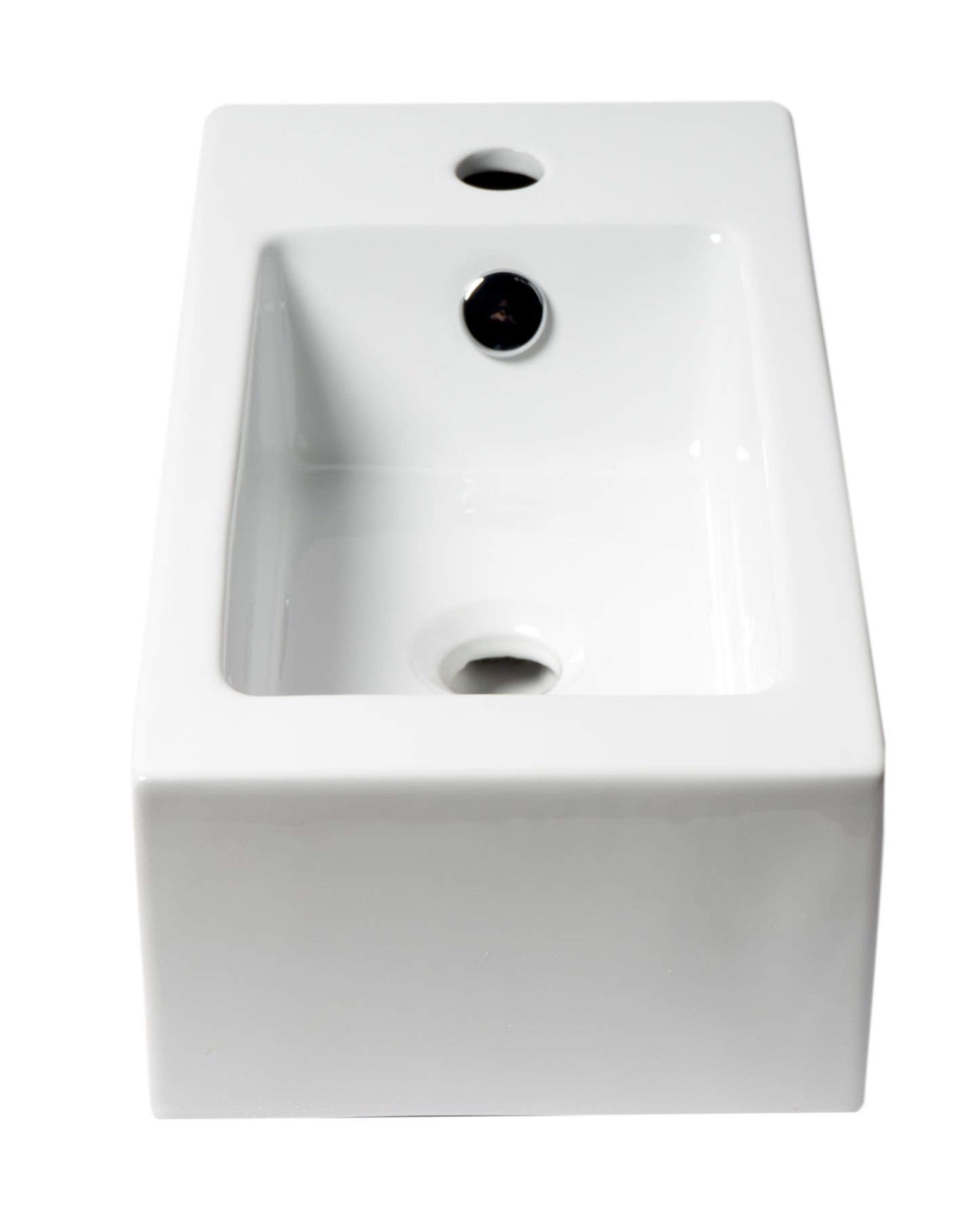 ALFI brand 20" Small Rectangular Wall Mounted Ceramic Sink with Faucet Hole