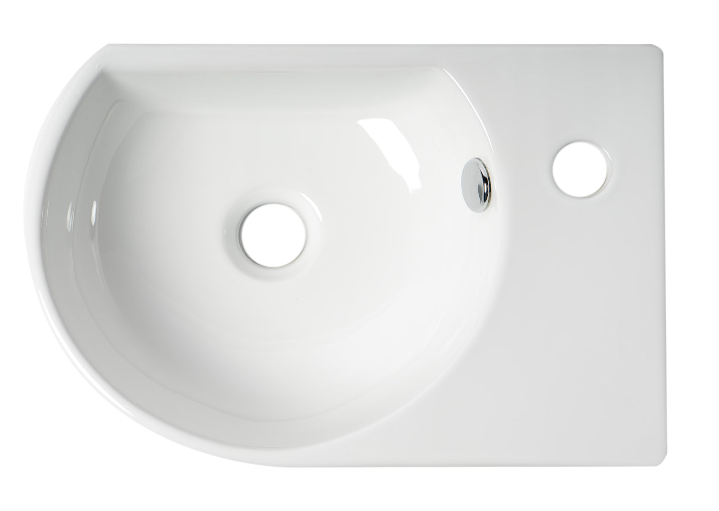 ALFI brand ABC119 White 16" Small Wall Mounted Ceramic Sink with Faucet Hole