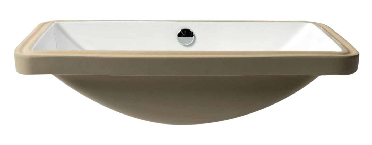 ALFI brand ABC603 White 24" Rectangular Undermount Ceramic Sink