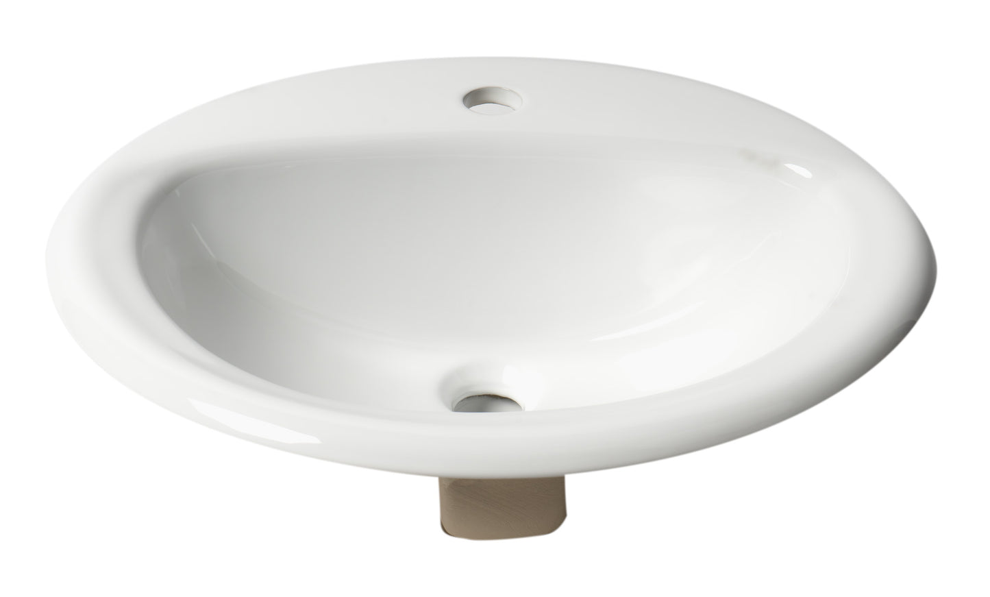 ALFI brand ABC802 White 21" Oval Drop In Ceramic Sink with Faucet Hole