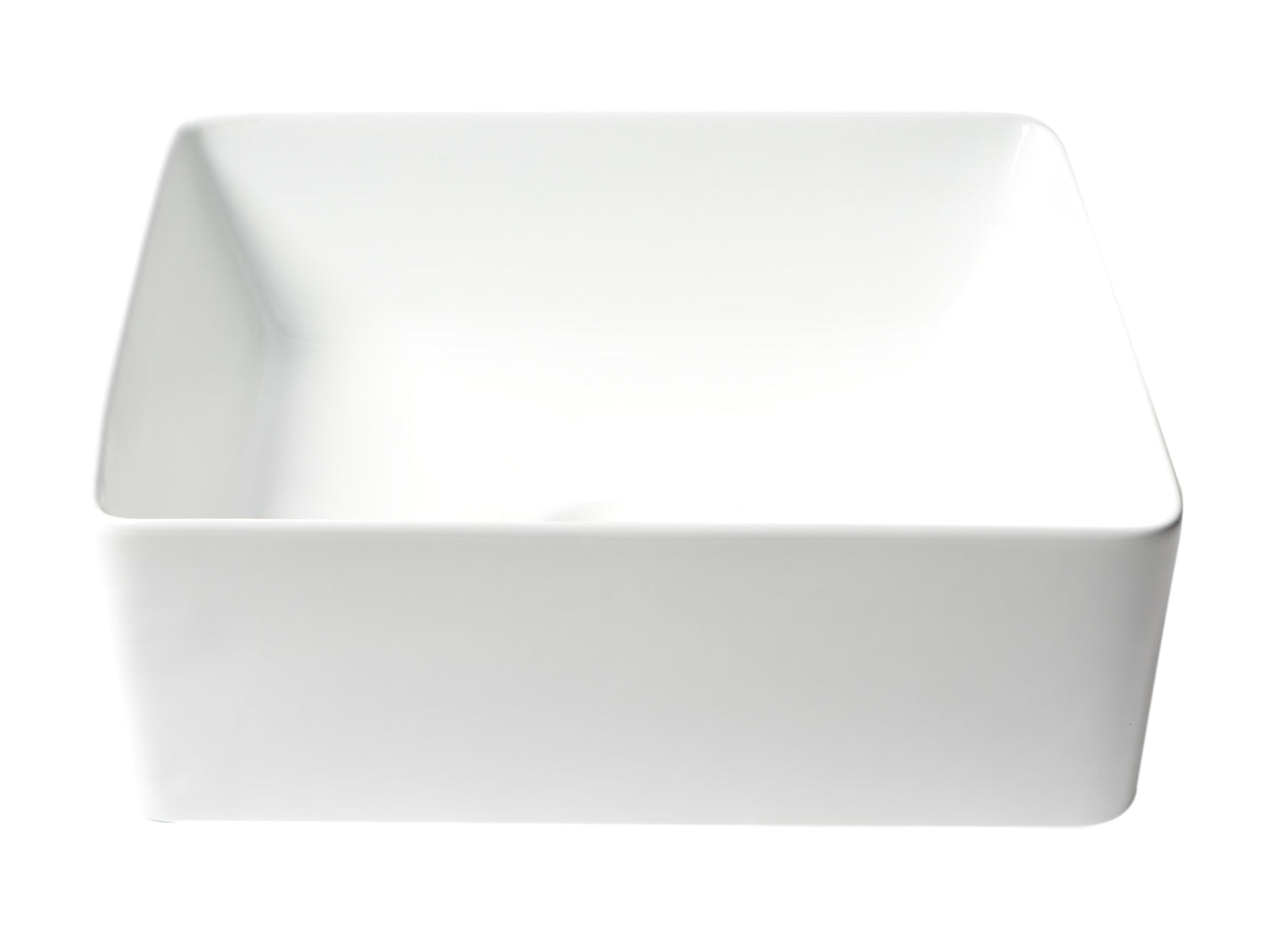 ALFI brand ABC903-W White 16" Modern Square Above Mount Ceramic Sink