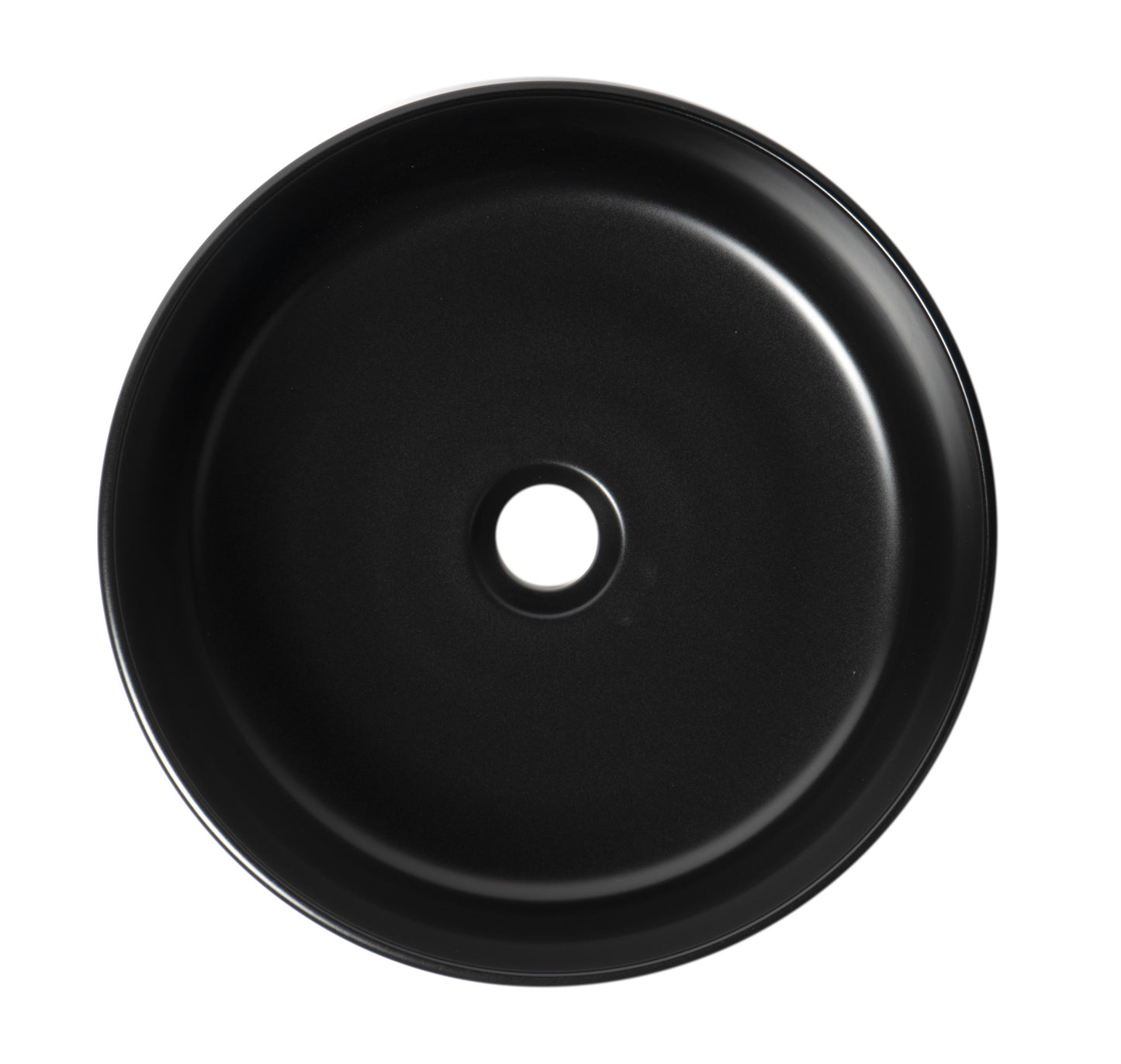 ALFI brand ABC907-BM Black Matte 15" Round Above Mount Ceramic Sink