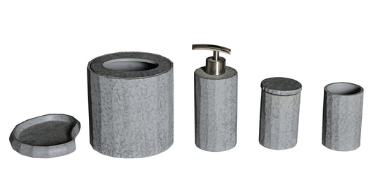 ALFI brand ABCO1022 5 Piece Solid Concrete Gray Matte Bathroom Accessory Set