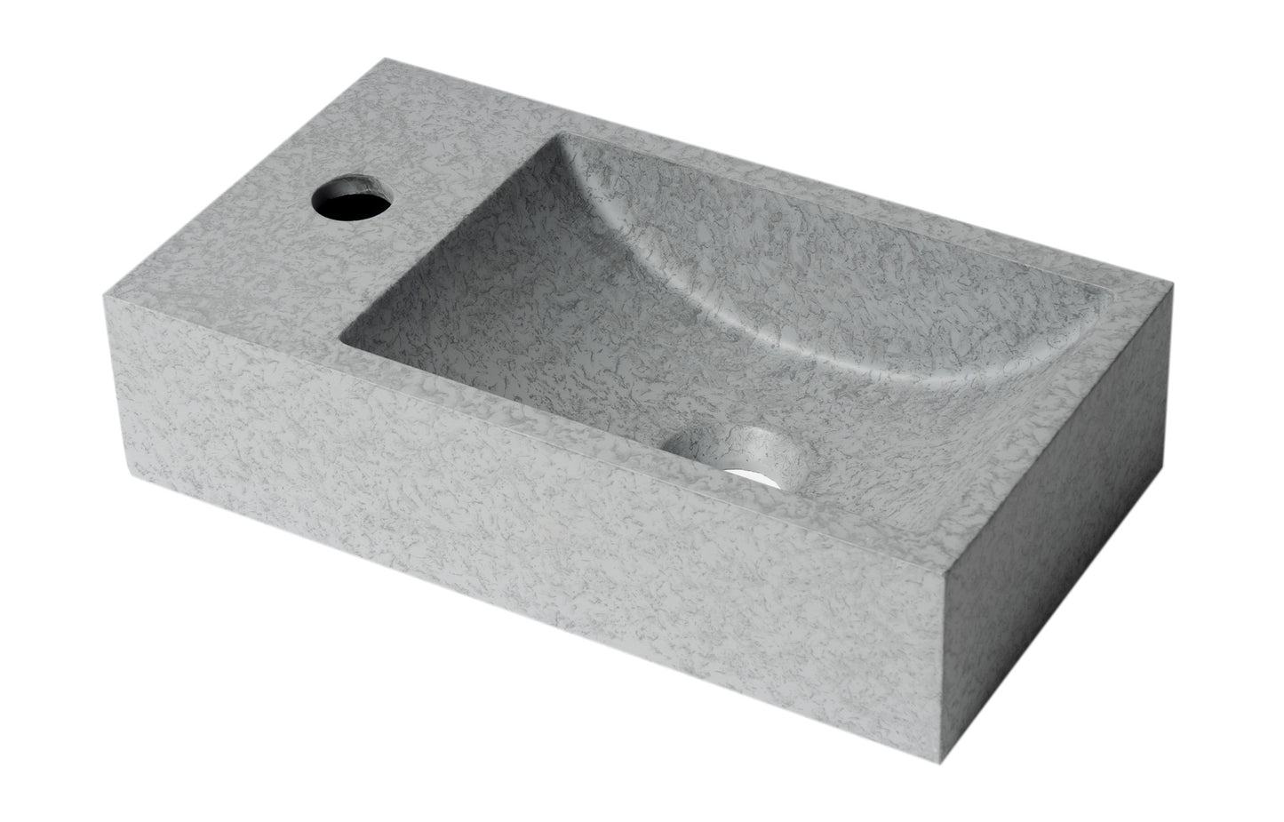 ALFI brand 16" Small Rectangular Solid Concrete Gray Wall Mounted Bathroom Sink
