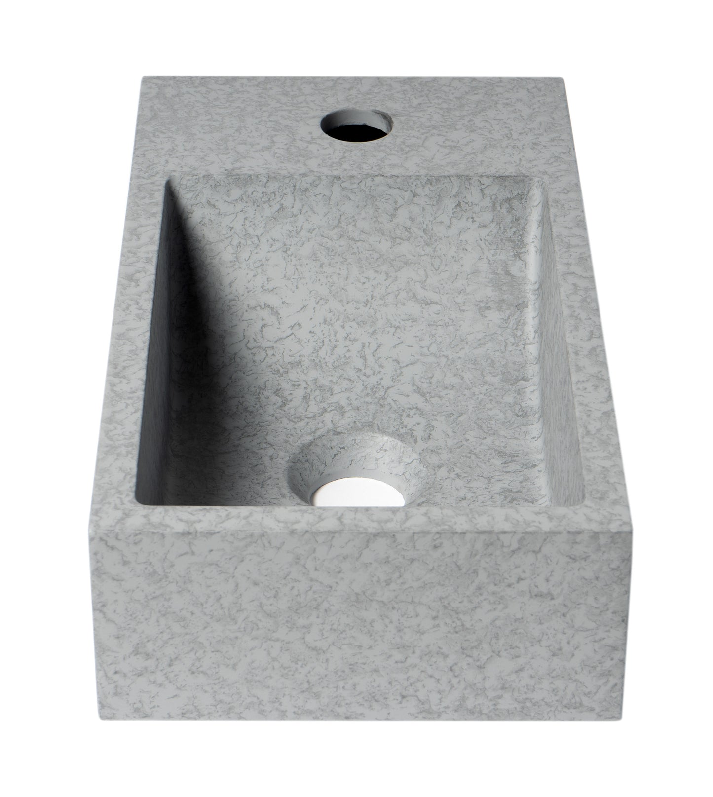 ALFI brand 16" Small Rectangular Solid Concrete Gray Wall Mounted Bathroom Sink