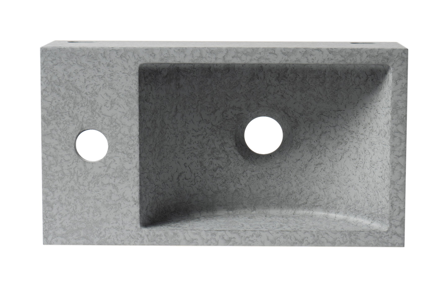 ALFI brand 16" Small Rectangular Solid Concrete Gray Wall Mounted Bathroom Sink