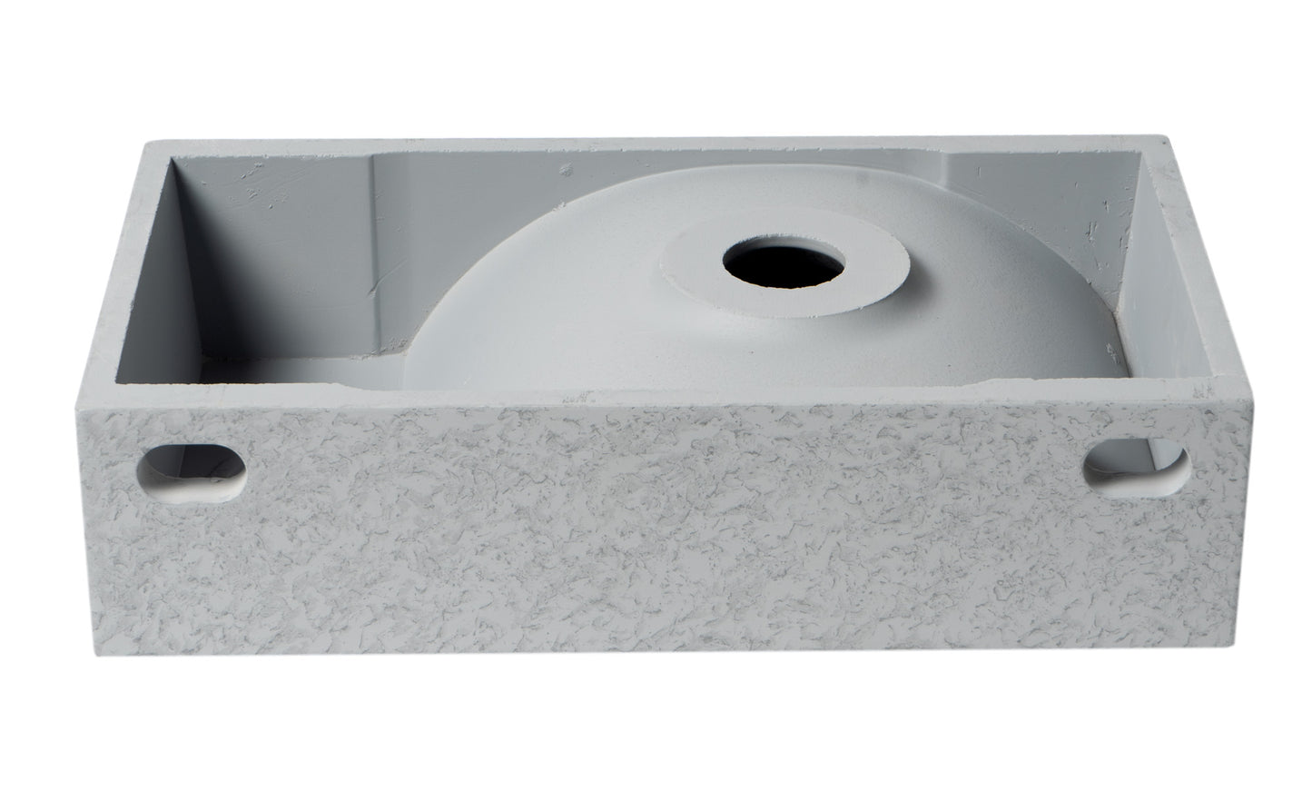 ALFI brand 16" Small Rectangular Solid Concrete Gray Wall Mounted Bathroom Sink
