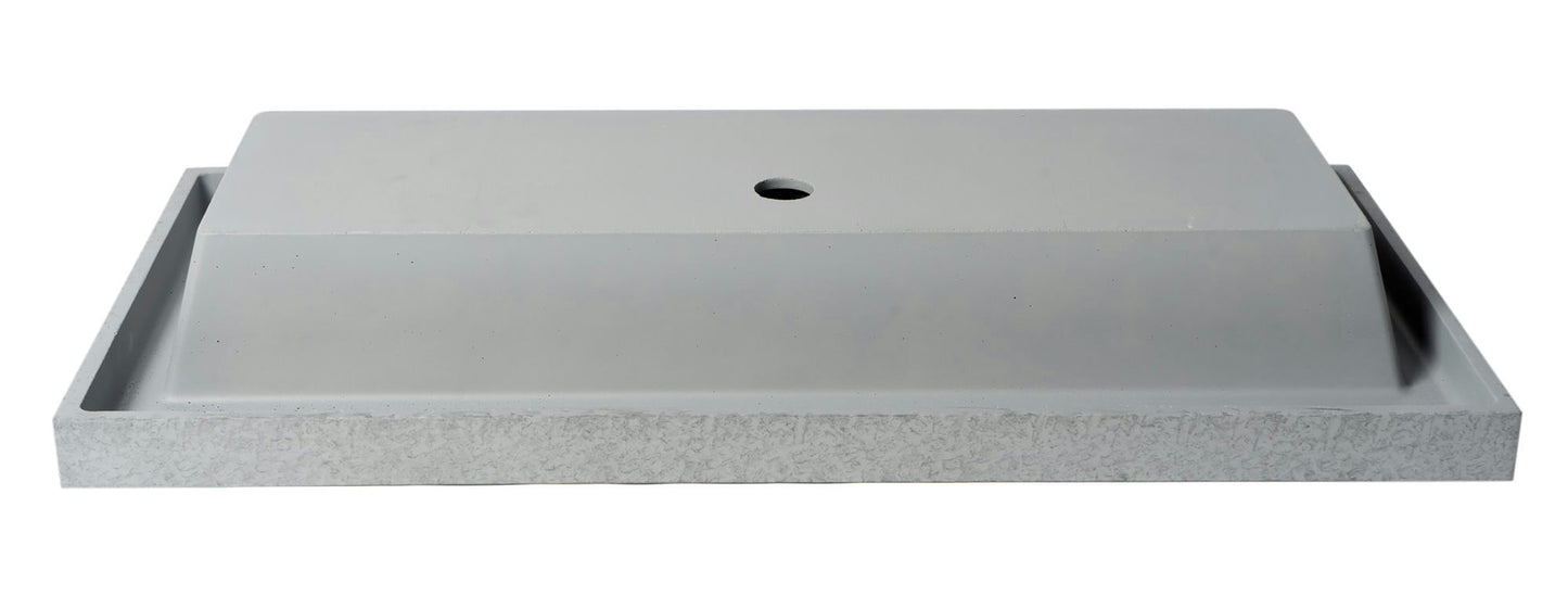 ALFI brand ABCO40TR 40" Solid Concrete Gray Matte Trough Sink for the Bathroom