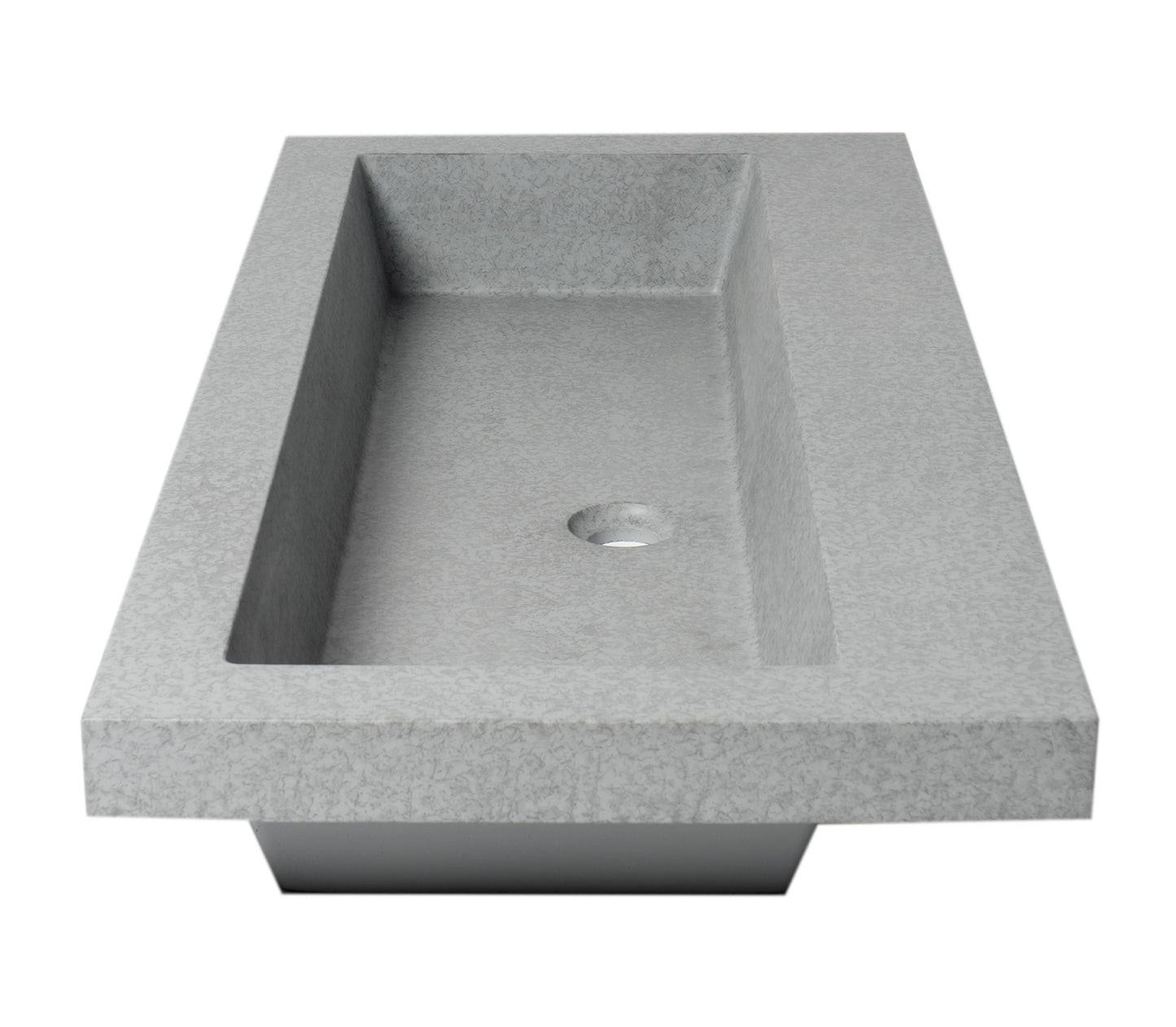 ALFI brand ABCO40TR 40" Solid Concrete Gray Matte Trough Sink for the Bathroom