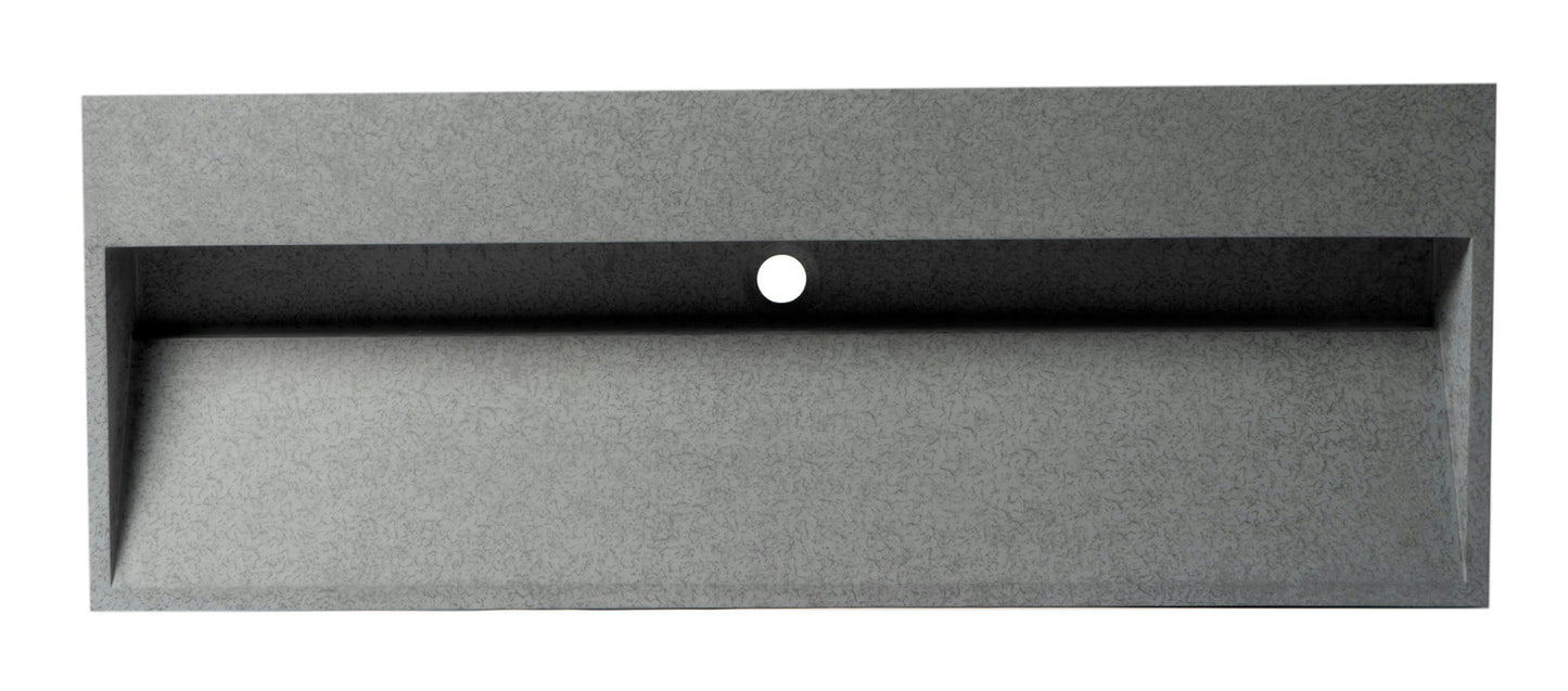ALFI brand ABCO48TR 48" Solid Concrete Gray Matte Trough Sink for the Bathroom