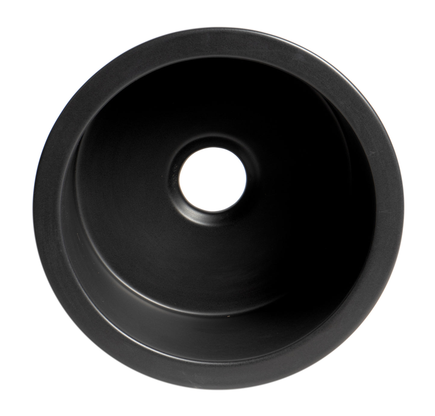 ALFI brand Black Matte Round 18" x 18" Undermount / Drop In Fireclay Prep Sink