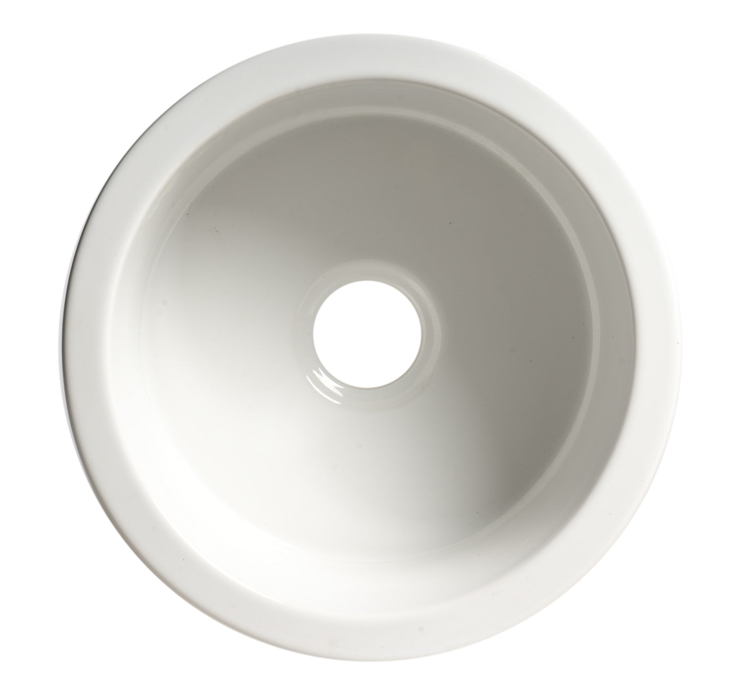 ALFI brand White Round 18" x 18" Undermount / Drop In Fireclay Prep Sink