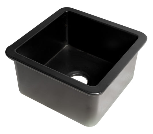 ALFI brand Black Matte Square 18" x 18" Undermount / Drop In Fireclay Prep Sink