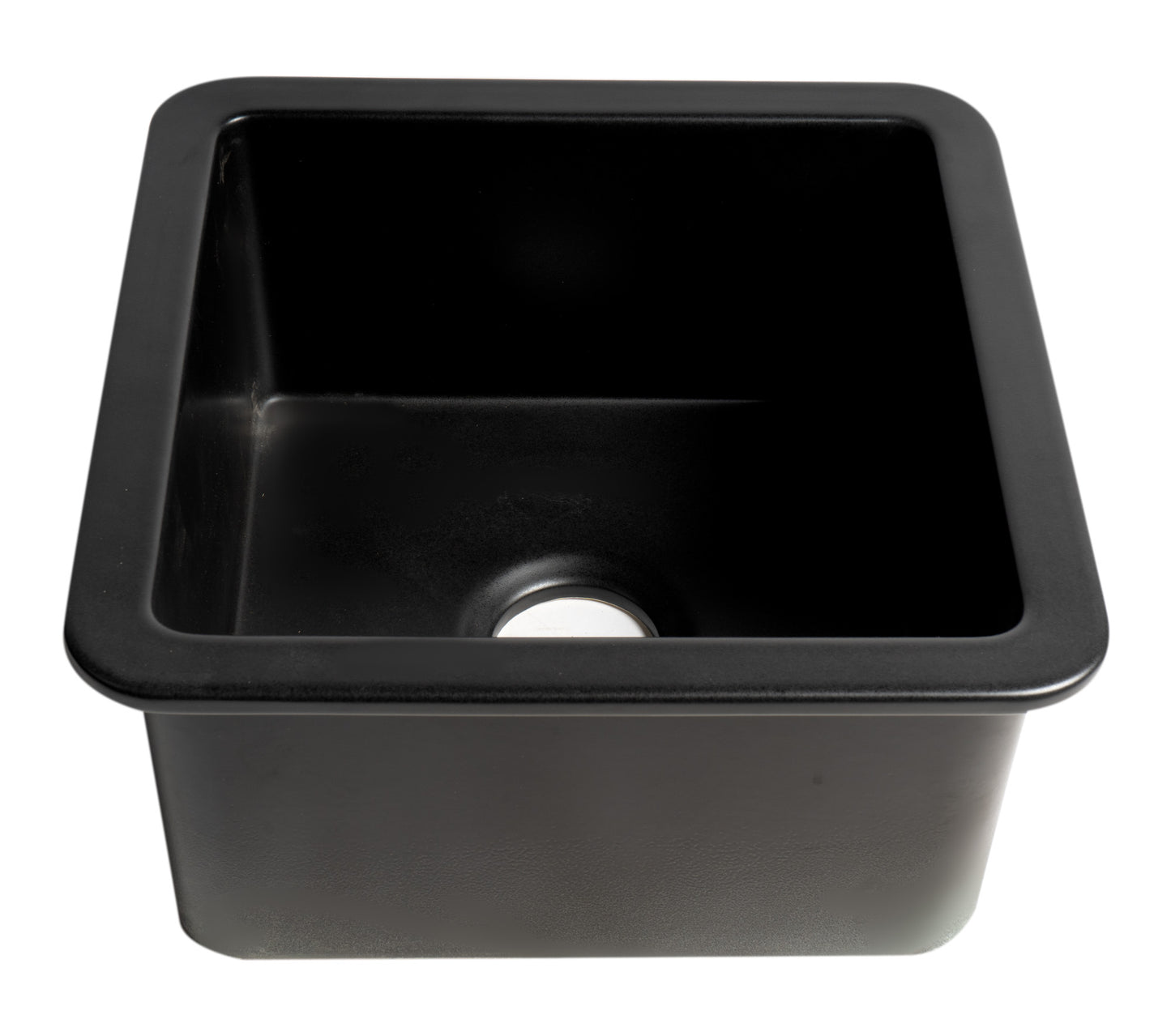 ALFI brand Black Matte Square 18" x 18" Undermount / Drop In Fireclay Prep Sink